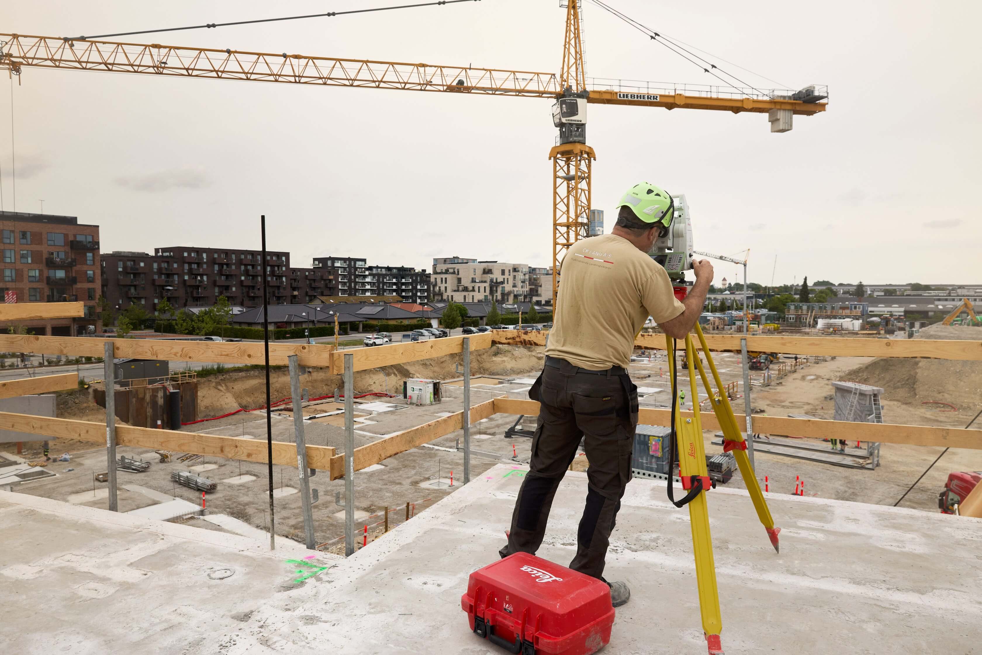 Afsætning og opmåling på byggeplads